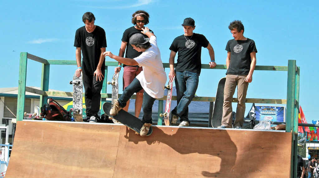 Drawing Board Skaters will be showing off some cool tricks this weekend at the skate bowl. Drawing Board Skaters will be showing off some cool tricks this weekend at the skate bowl.